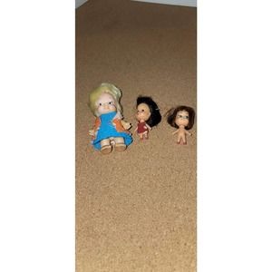 Lot Of 3 (three) Vintage Dolls Toys Liddle Kiddles Peewees